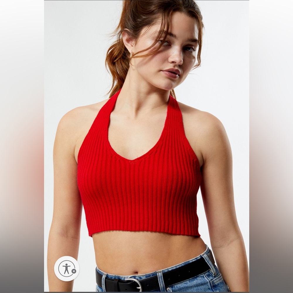 Pacsun L.A Hearts Knit Red Halter Top Medium NWT